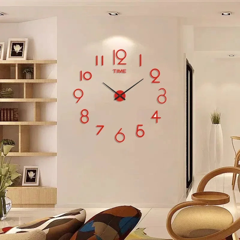 Creative Frameless DIY Wall Clock – Silent Decor for Living Room & Office (PH252)