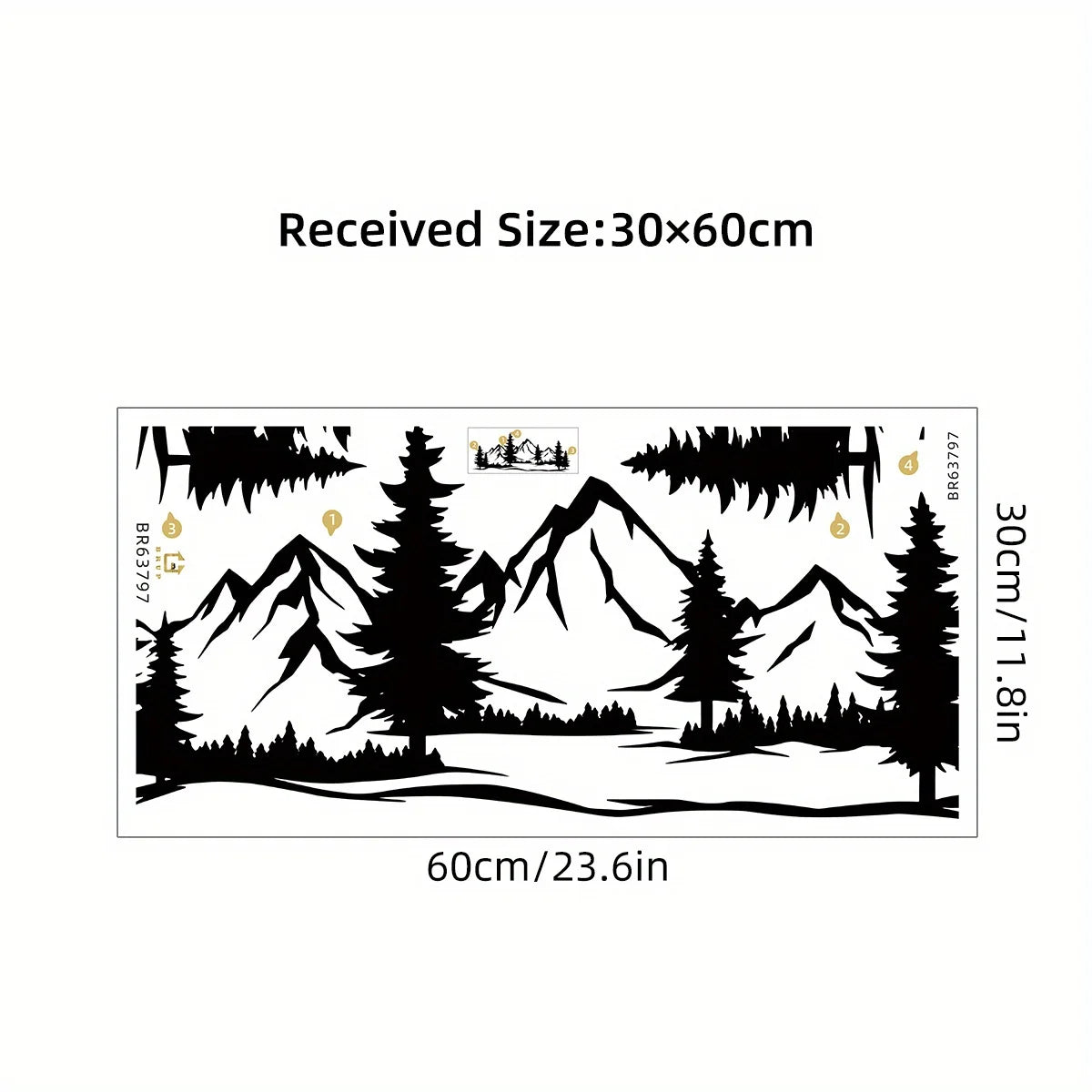 Black Mountain Forest Wall Stickers – Bedroom & Living Room Decor