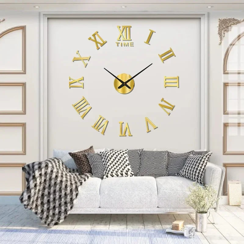 Creative Frameless DIY Wall Clock – Silent Decor for Living Room & Office (PH252)