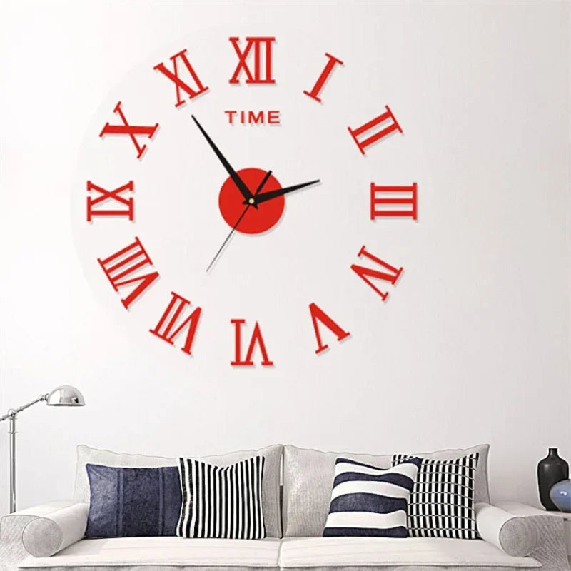 Creative Frameless DIY Wall Clock – Silent Decor for Living Room & Office (PH252)