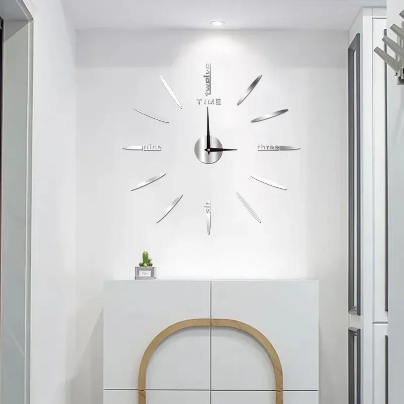 Creative Frameless DIY Wall Clock – Silent Decor for Living Room & Office (PH252)