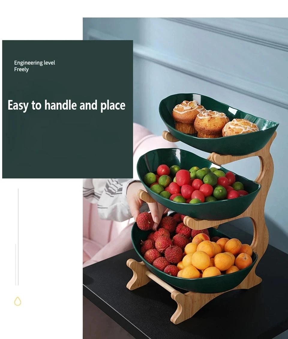 2/3 Layer Fruit Plate – Modern Plastic Snack & Candy Dish, Cake Stand