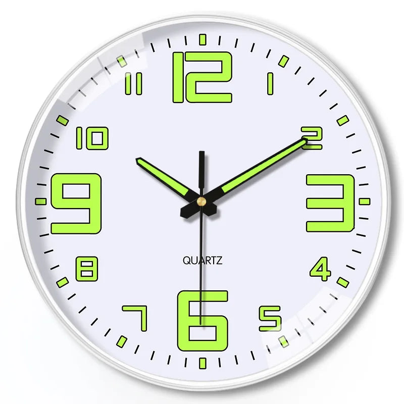 8-Inch Luminous Wall Clock – Stylish Silent Quartz, Hole-Free for Living Room