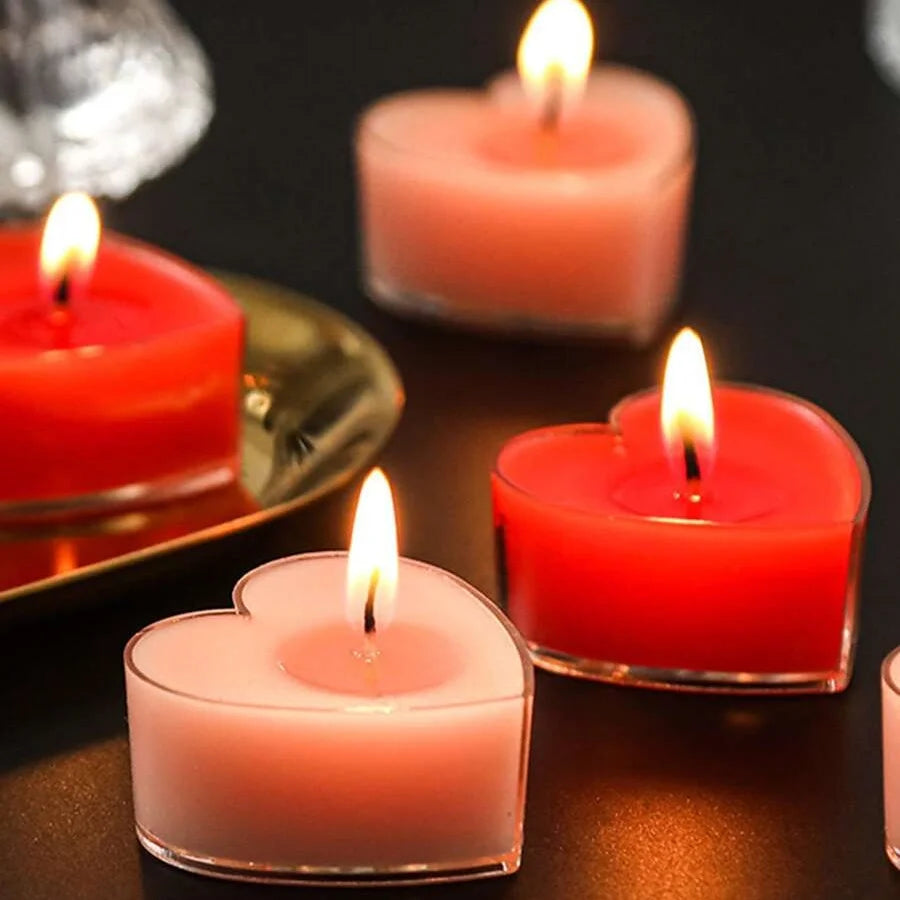 9PC Heart-Shaped Scented Tea Candles – Romantic Decor