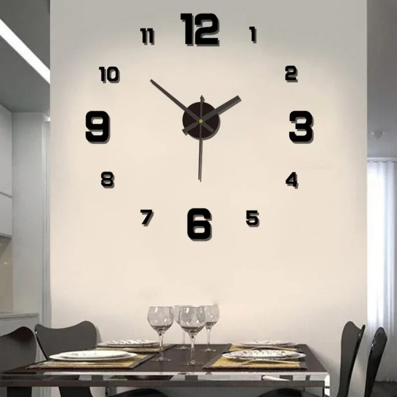 Creative Frameless DIY Wall Clock – Silent Decor for Living Room & Office (PH252)