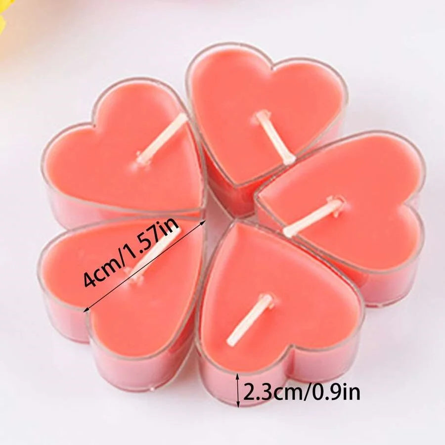 9PC Heart-Shaped Scented Tea Candles – Romantic Decor