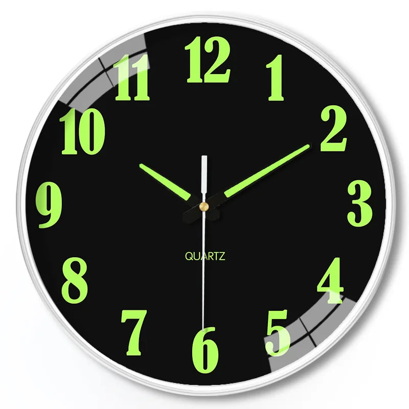 8-Inch Luminous Wall Clock – Stylish Silent Quartz, Hole-Free for Living Room