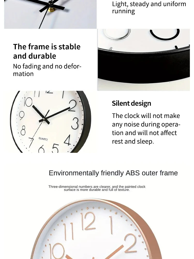 8-Inch Mute Digital Wall Clock – Simple Quartz Home Decor