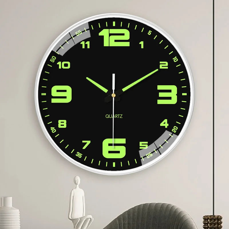 8-Inch Luminous Wall Clock – Stylish Silent Quartz, Hole-Free for Living Room