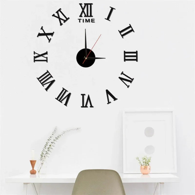 Creative Frameless DIY Wall Clock – Silent Decor for Living Room & Office (PH252)