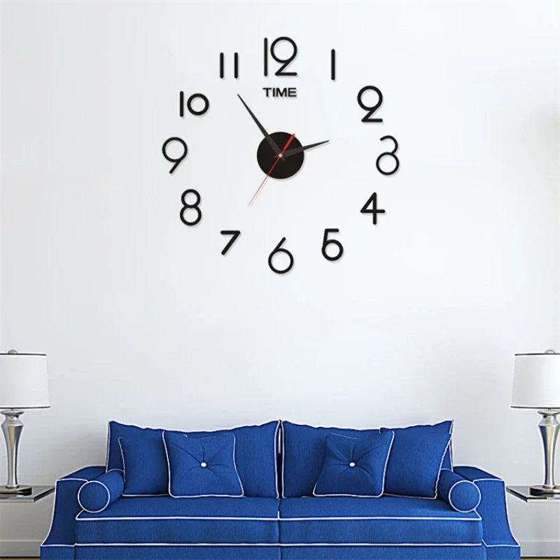 Creative Frameless DIY Wall Clock – Silent Decor for Living Room & Office (PH252)