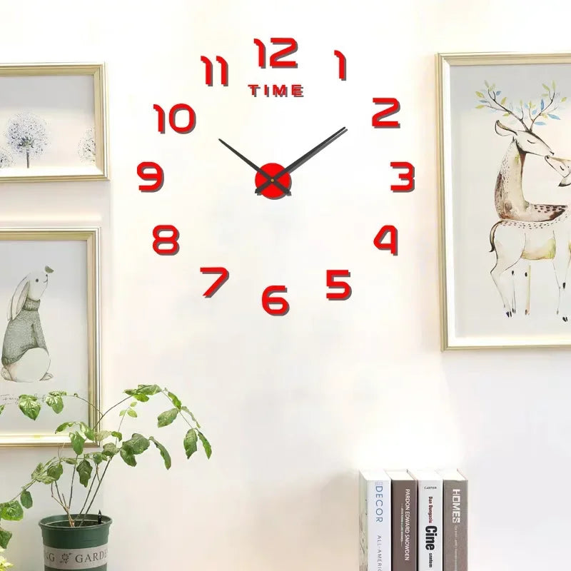 Creative Frameless DIY Wall Clock – Silent Decor for Living Room & Office (PH252)