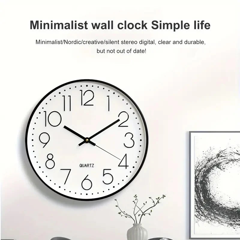 8-Inch Mute Digital Wall Clock – Simple Quartz Home Decor