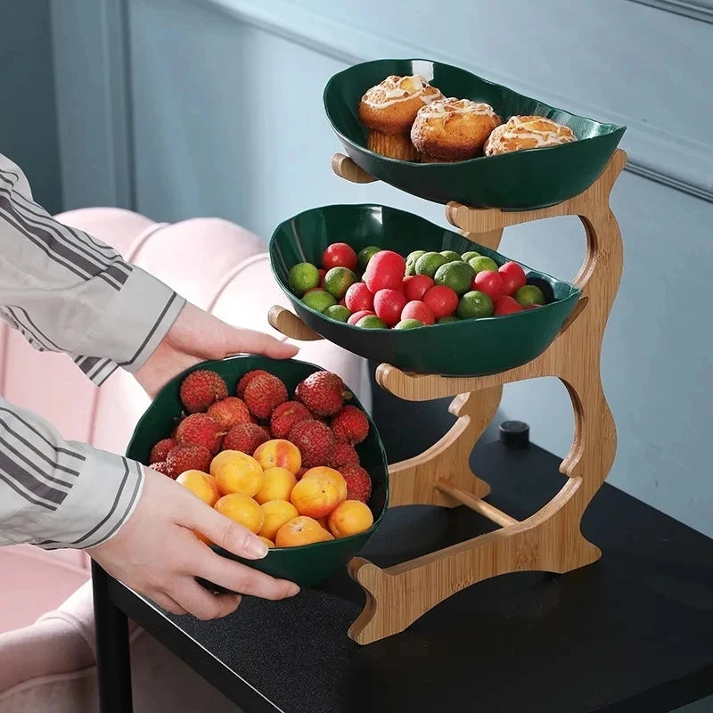 2/3 Layer Fruit Plate – Modern Plastic Snack & Candy Dish, Cake Stand