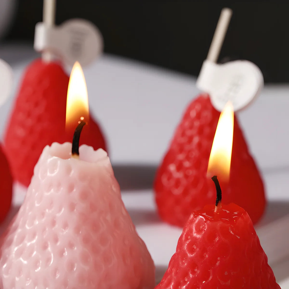 4PC Strawberry-Shaped Scented Candles – Aromatherapy & Decor