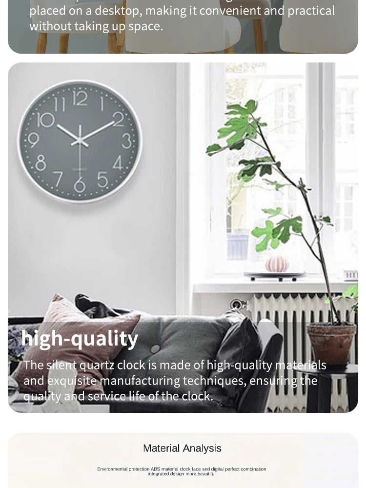 8-Inch Mute Digital Wall Clock – Simple Quartz Home Decor