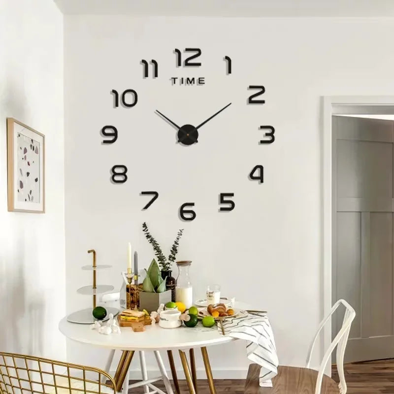 Creative Frameless DIY Wall Clock – Silent Decor for Living Room & Office (PH252)