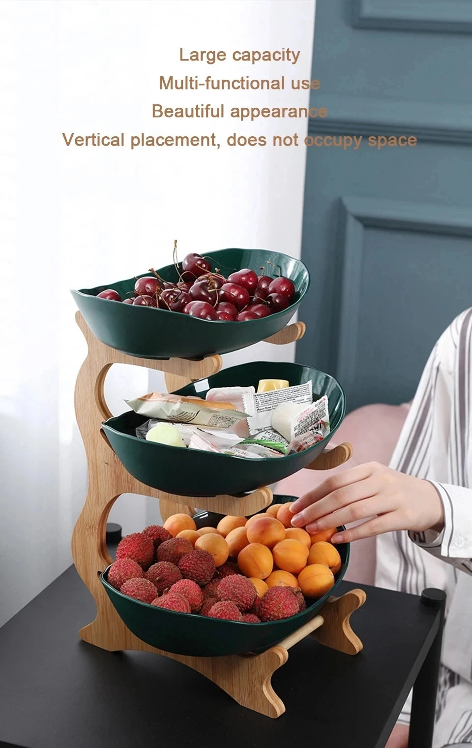 2/3 Layer Fruit Plate – Modern Plastic Snack & Candy Dish, Cake Stand