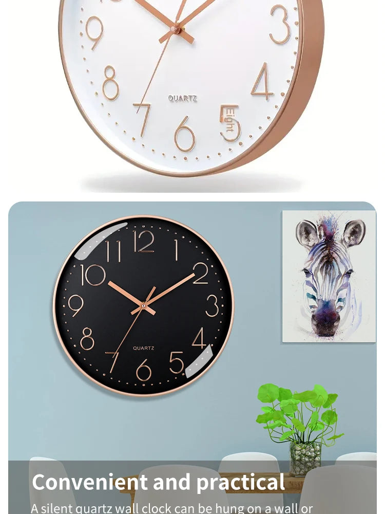 8-Inch Mute Digital Wall Clock – Simple Quartz Home Decor