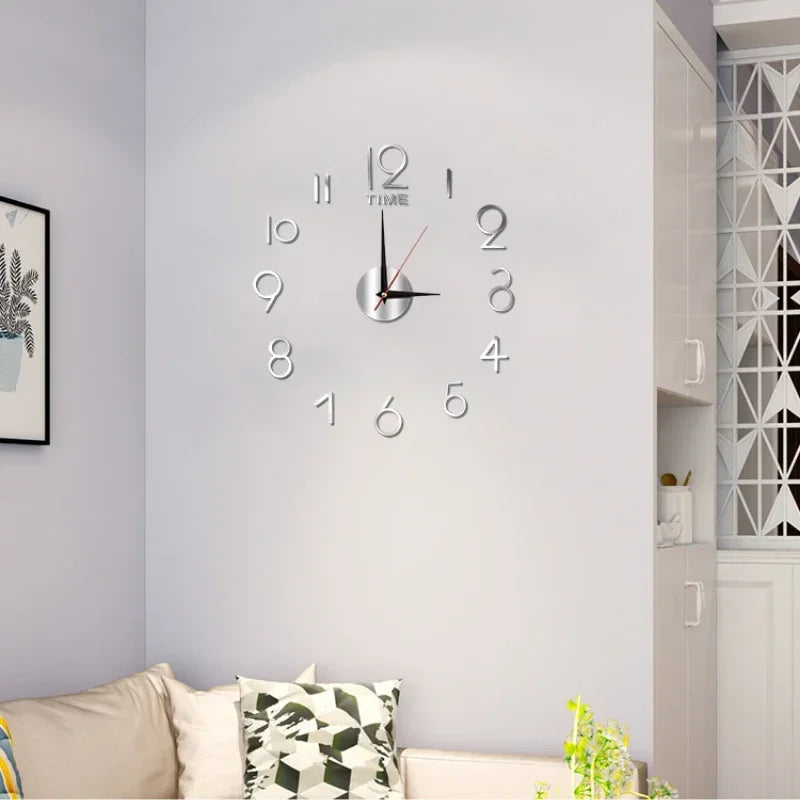 Creative Frameless DIY Wall Clock – Silent Decor for Living Room & Office (PH252)