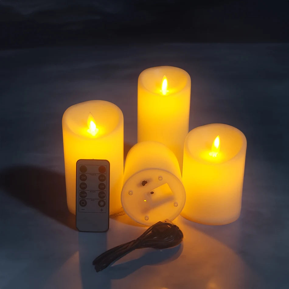 3PC USB Rechargeable LED Flameless Candles