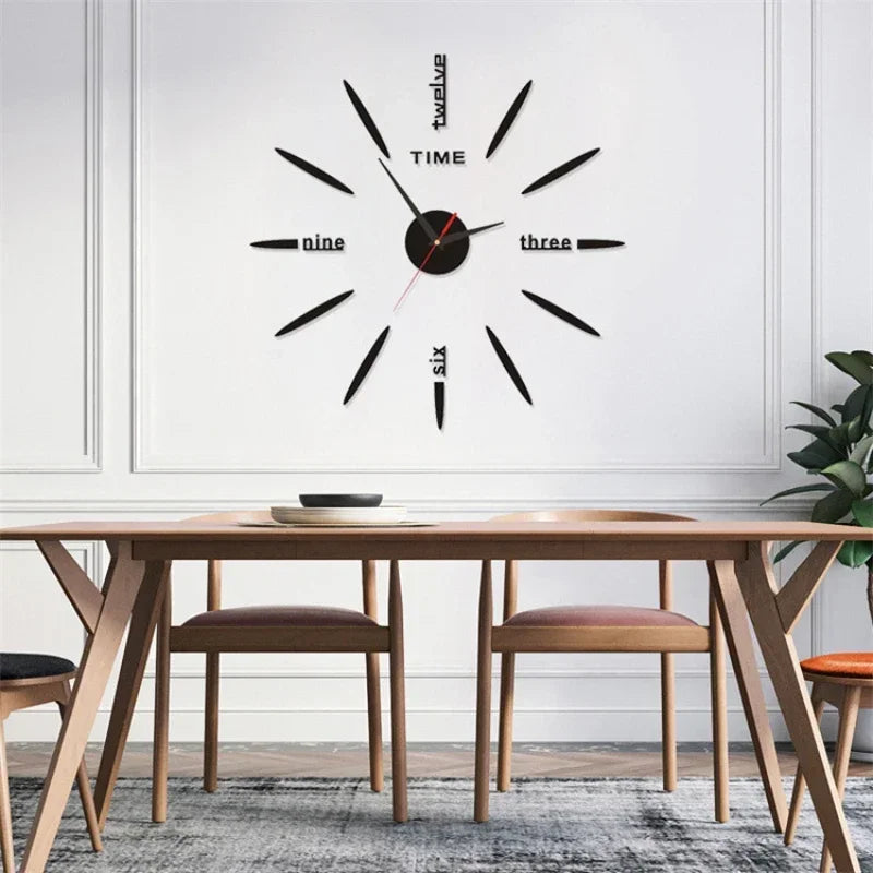 Creative Frameless DIY Wall Clock – Silent Decor for Living Room & Office (PH252)