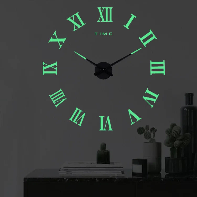 3D Luminous Wall Clock – Modern DIY Digital Design for Living Room