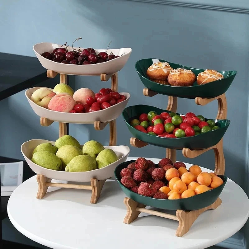 2/3 Layer Fruit Plate – Modern Plastic Snack & Candy Dish, Cake Stand