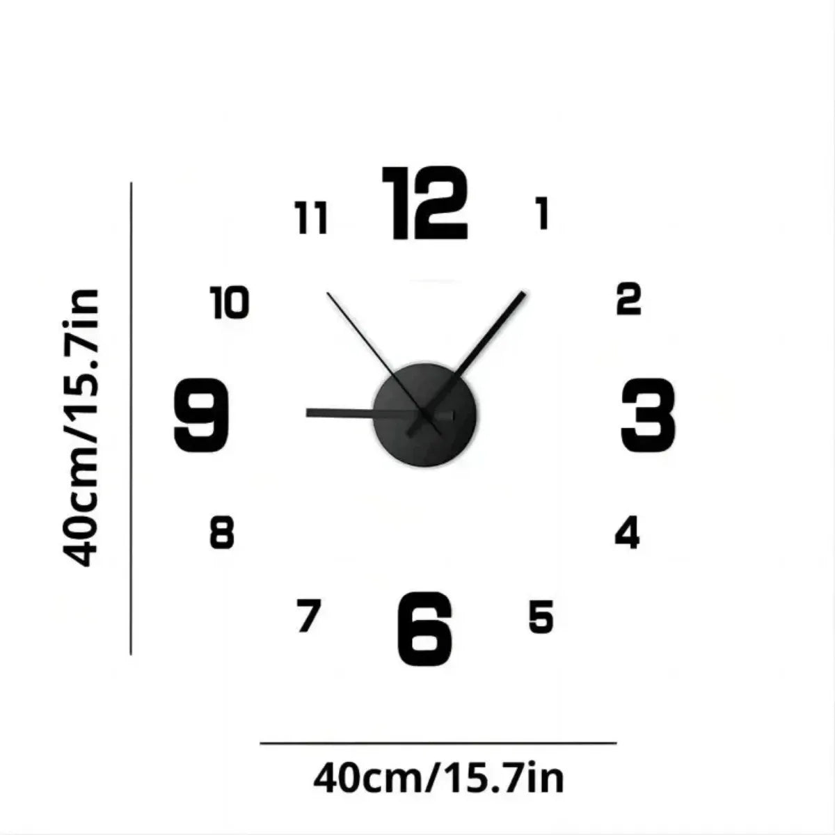 Creative Frameless DIY Wall Clock – Silent Decor for Living Room & Office (PH252)