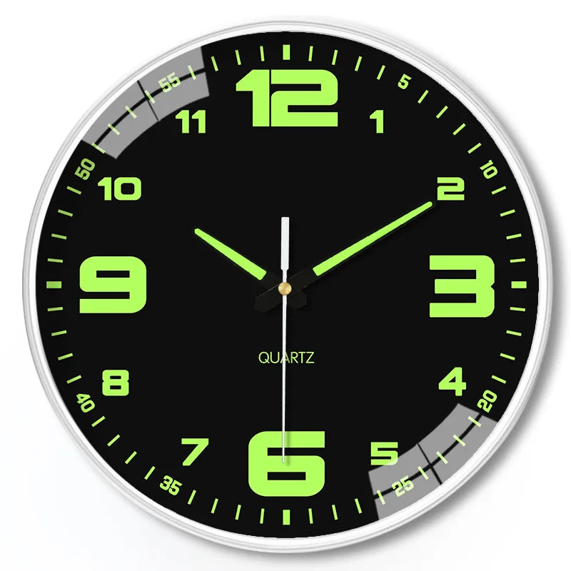 8-Inch Luminous Wall Clock – Stylish Silent Quartz, Hole-Free for Living Room