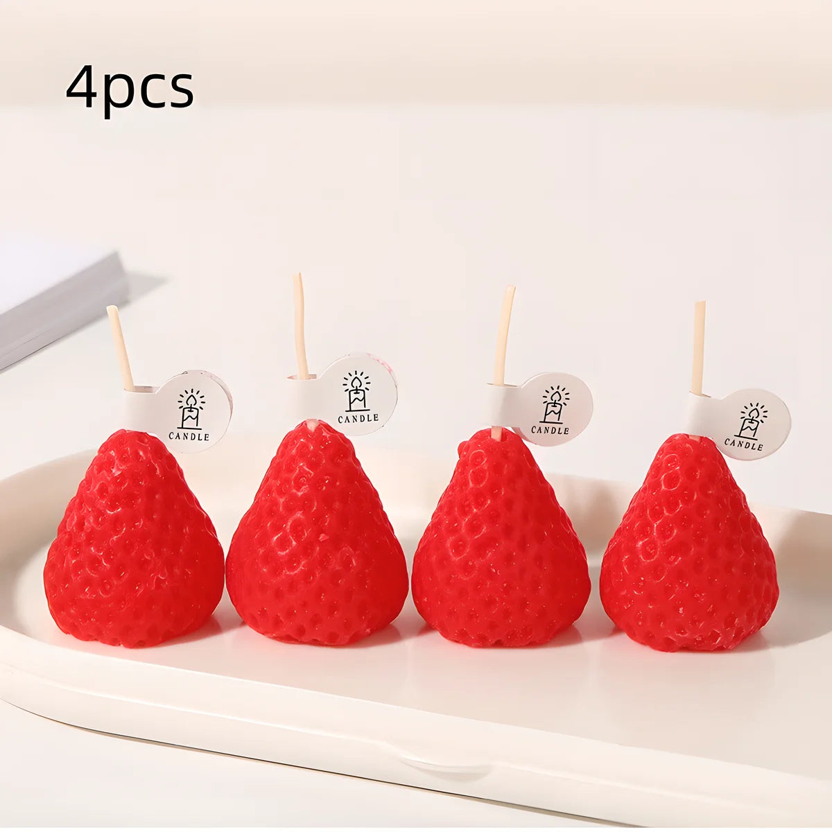 4PC Strawberry-Shaped Scented Candles – Aromatherapy & Decor