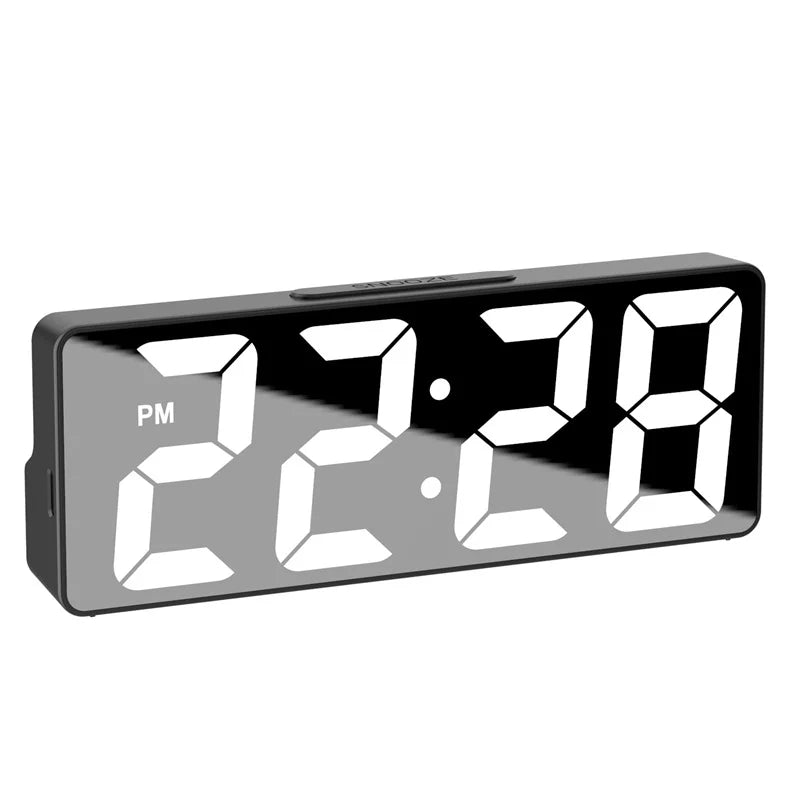 LED Digital Alarm Clock – Temperature Display, Adjustable Brightness, 12/24 Hour