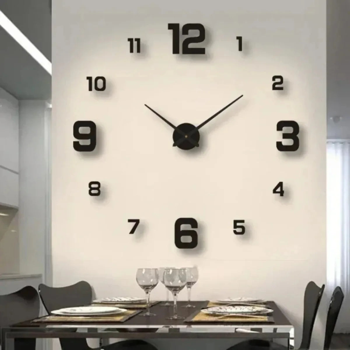 Creative Frameless DIY Wall Clock – Silent Decor for Living Room & Office (PH252)