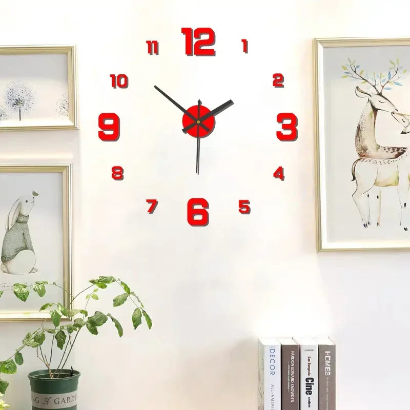 Creative Frameless DIY Wall Clock – Silent Decor for Living Room & Office (PH252)