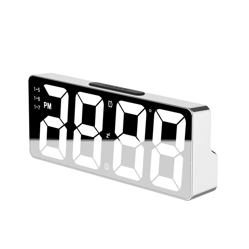 LED Digital Alarm Clock – Temperature Display, Adjustable Brightness, 12/24 Hour