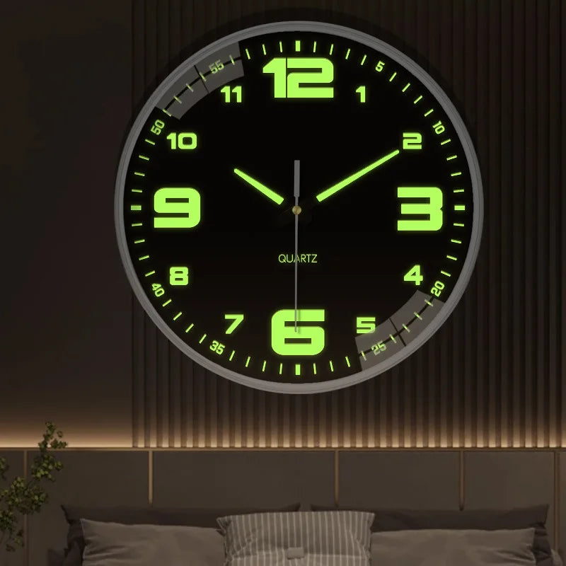 8-Inch Luminous Wall Clock – Stylish Silent Quartz, Hole-Free for Living Room